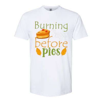 Thanksgiving Burning Thighs Before Pies Funny Turkey Workout Softstyle® CVC T-Shirt