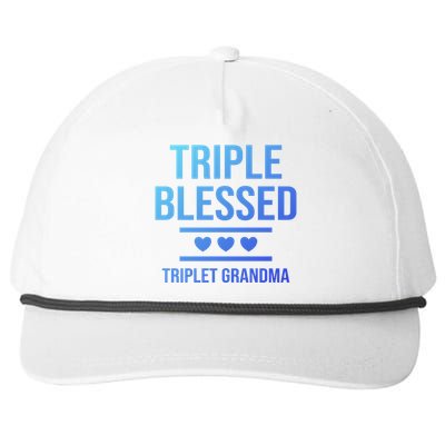 Triple Blessed Triplet Grandma Grand Funny Grandmother Gift Snapback Five-Panel Rope Hat