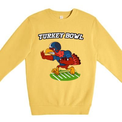 Turkey Bowl Thanksgiving Football Pilgrim Premium Crewneck Sweatshirt