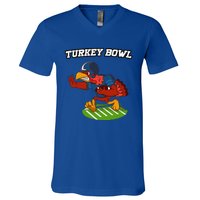 Turkey Bowl Thanksgiving Football Pilgrim V-Neck T-Shirt