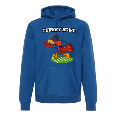 Turkey Bowl Thanksgiving Football Pilgrim Premium Hoodie