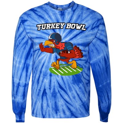 Turkey Bowl Thanksgiving Football Pilgrim Tie-Dye Long Sleeve Shirt