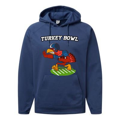 Turkey Bowl Thanksgiving Football Pilgrim Performance Fleece Hoodie