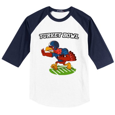 Turkey Bowl Thanksgiving Football Pilgrim Baseball Sleeve Shirt