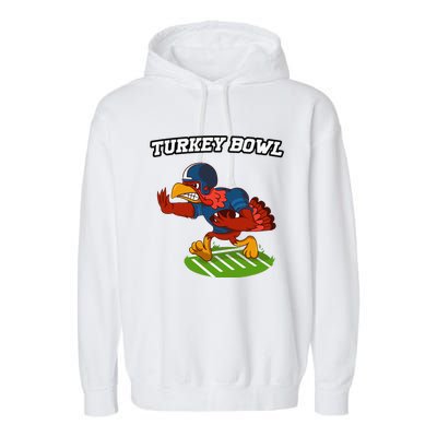 Turkey Bowl Thanksgiving Football Pilgrim Garment-Dyed Fleece Hoodie