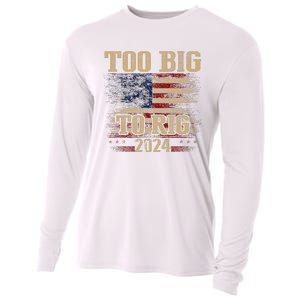 Too Big To Rig 2024 Funny Usa Flag Cooling Performance Long Sleeve Crew