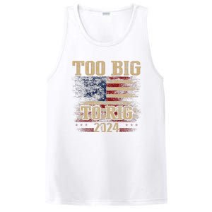 Too Big To Rig 2024 Funny Usa Flag PosiCharge Competitor Tank