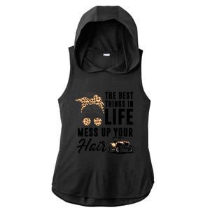 The Best Things In Life Mess Up Your Hair Utv Sxs Gift Ladies PosiCharge Tri-Blend Wicking Draft Hoodie Tank