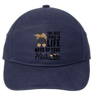 The Best Things In Life Mess Up Your Hair Utv Sxs Gift 7-Panel Snapback Hat