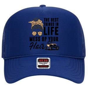 The Best Things In Life Mess Up Your Hair Utv Sxs Gift High Crown Mesh Back Trucker Hat