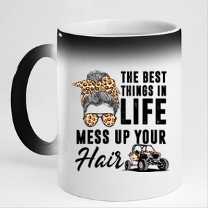 The Best Things In Life Mess Up Your Hair Utv Sxs Cool Gift 11oz Black Color Changing Mug