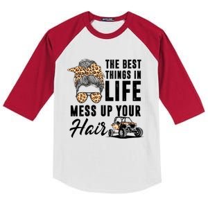 The Best Things In Life Mess Up Your Hair Utv Sxs Cool Gift Kids Colorblock Raglan Jersey