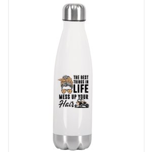 The Best Things In Life Mess Up Your Hair Utv Sxs Cool Gift Stainless Steel Insulated Water Bottle