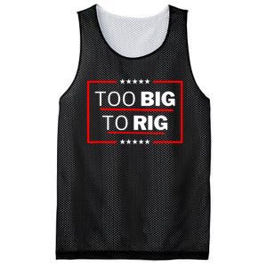 Too Big To Rig Saying Trump 2024 Funny Trump Quote Mesh Reversible Basketball Jersey Tank