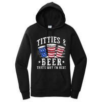 Titties & Beer Thats Why Im Here Red White And Blue Shots Women's Pullover Hoodie