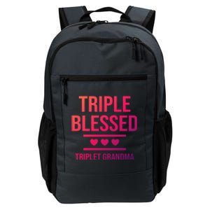 Triple Blessed Triplet Grandma Grand Funny Grandmother Gift Daily Commute Backpack