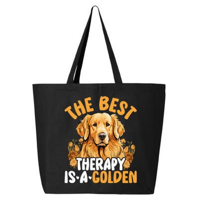 The Best Therapy Is A Golden Retriever Dog Lover Puppy Owner 25L Jumbo Tote