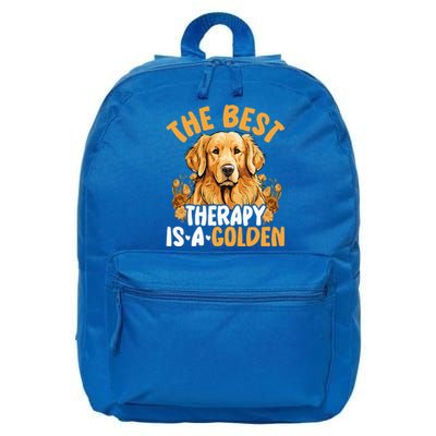 The Best Therapy Is A Golden Retriever Dog Lover Puppy Owner 16 in Basic Backpack