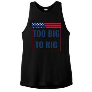 Too Big To Rig Saying Trump 2024 Funny Trump Quote Ladies PosiCharge Tri-Blend Wicking Tank