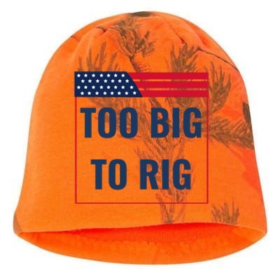 Too Big To Rig Saying Trump 2024 Funny Trump Quote Kati - Camo Knit Beanie