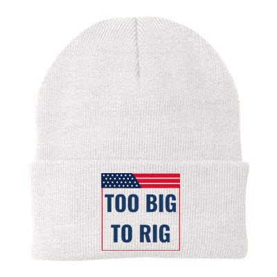 Too Big To Rig Saying Trump 2024 Funny Trump Quote Knit Cap Winter Beanie