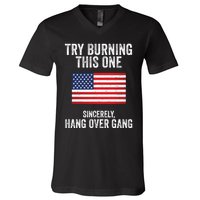 Try Burning This One Sincerely Hang Over Gang Tom Macdonald V-Neck T-Shirt