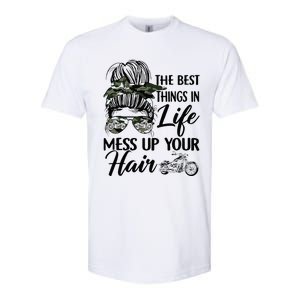 The Best Things In Life Mess Up Your Hair Motorcycle Women Softstyle CVC T-Shirt