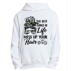 The Best Things In Life Mess Up Your Hair Motorcycle Women Urban Pullover Hoodie