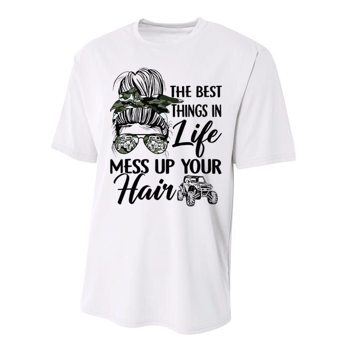 The Best Things In Life Mess Up Your Hair UTV SXS Funny Performance Sprint T-Shirt