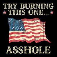 Try Burning This One Asshole American Flag Vintage Cooling Performance Crew T-Shirt