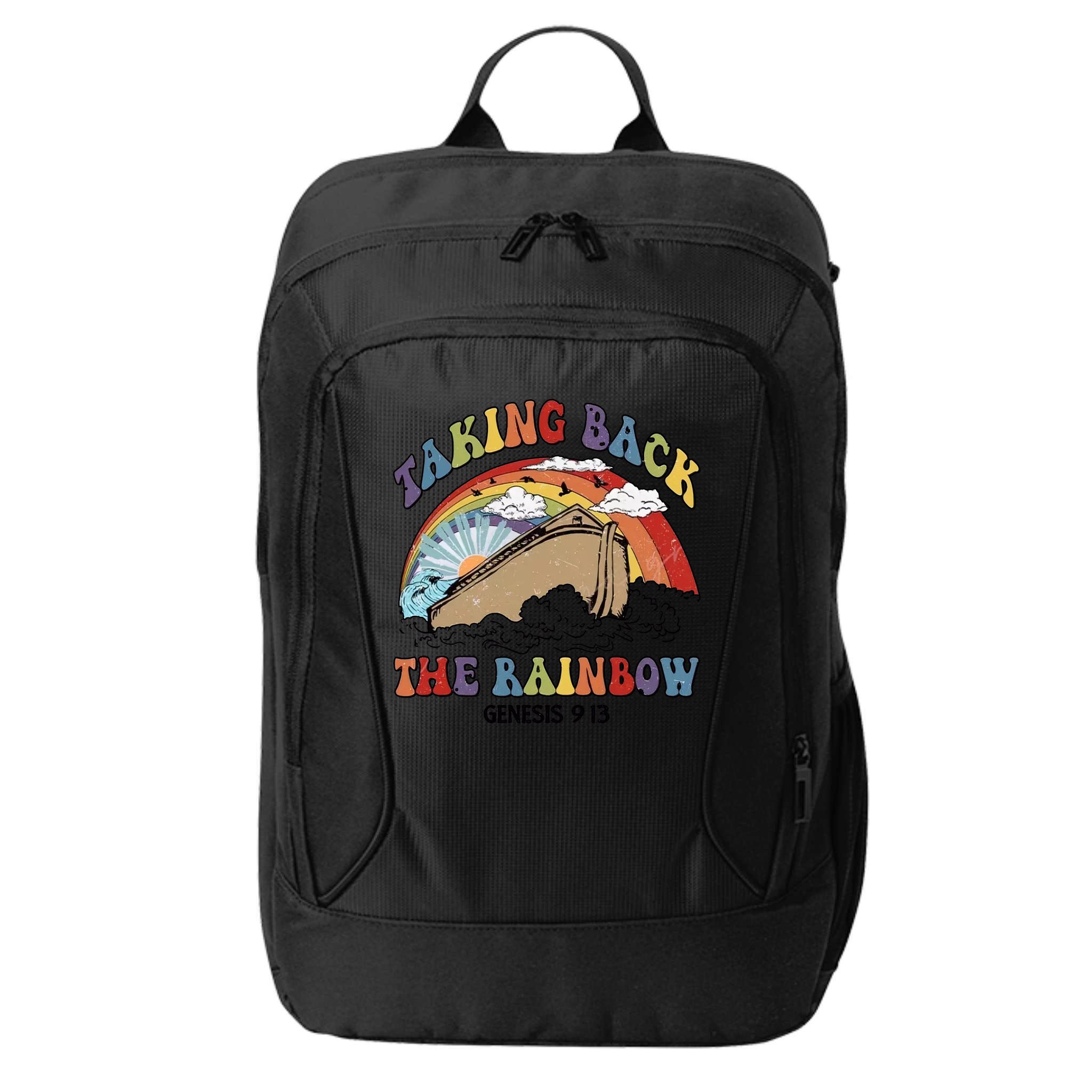 Taking Back The Rainbow Christian Jesus Rainbow Ship City Backpack