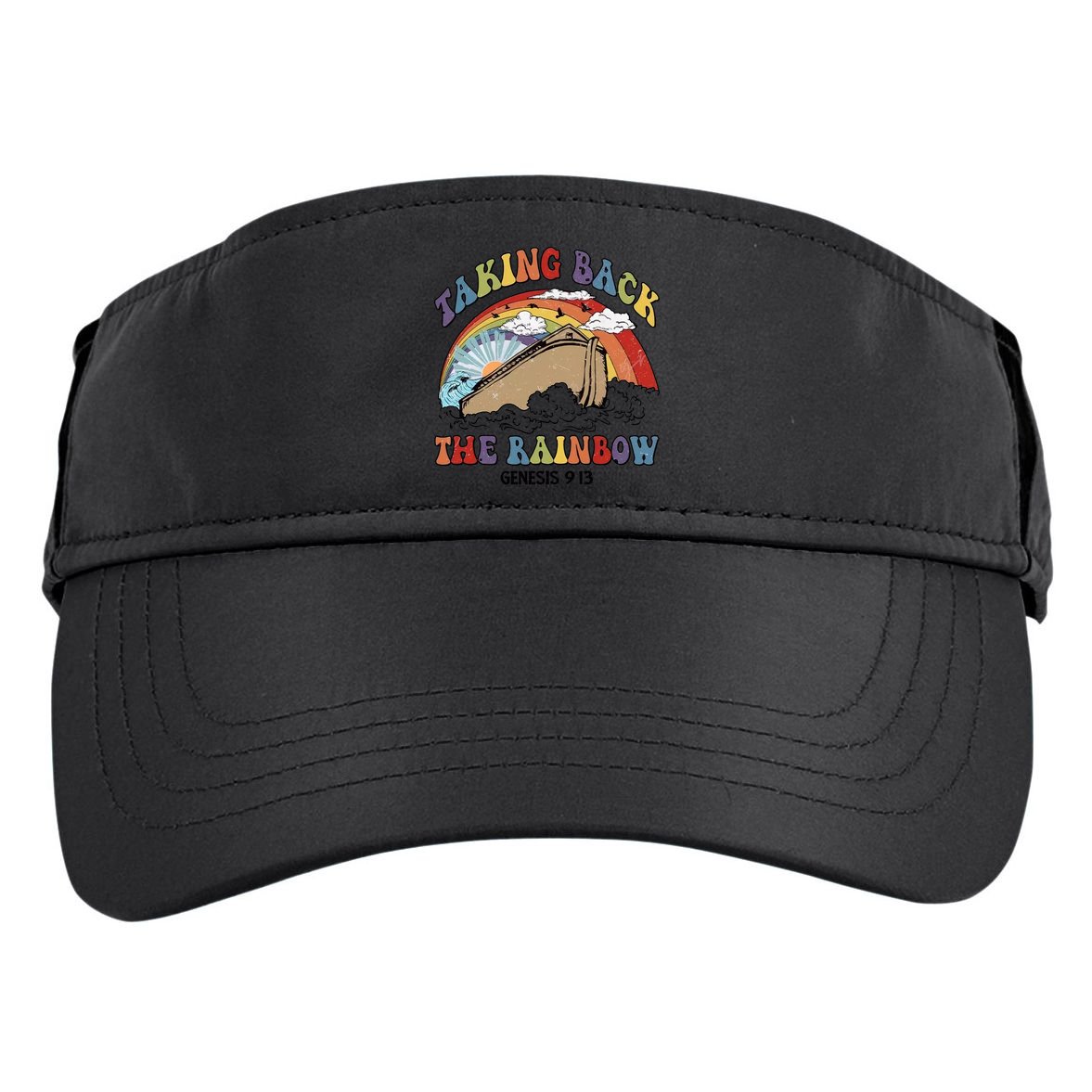 Taking Back The Rainbow Christian Jesus Rainbow Ship Adult Drive Performance Visor