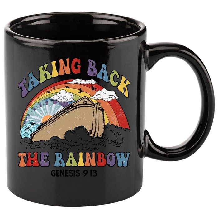 Taking Back The Rainbow Christian Jesus Rainbow Ship 11oz C Handle Ceramic Mug
