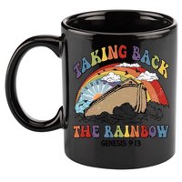 Taking Back The Rainbow Christian Jesus Rainbow Ship 11oz C Handle Ceramic Mug