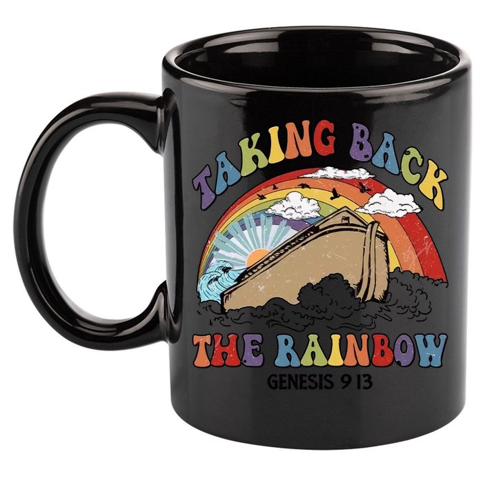 Taking Back The Rainbow Christian Jesus Rainbow Ship 11oz C Handle Ceramic Mug