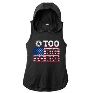 Too Big To Rig Saying Trump 2024 Ladies PosiCharge Tri-Blend Wicking Draft Hoodie Tank