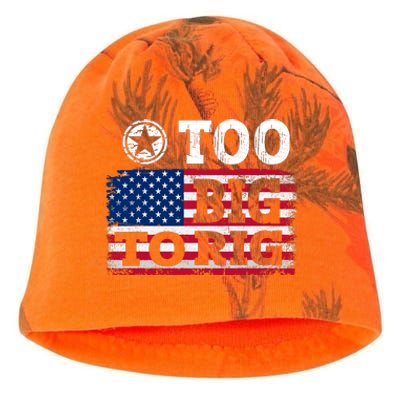 Too Big To Rig Saying Trump 2024 Kati - Camo Knit Beanie