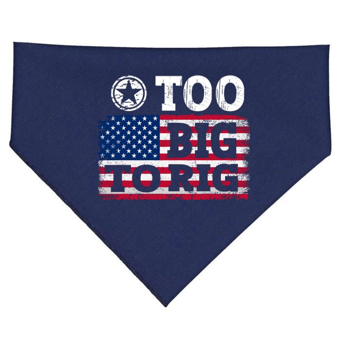 Too Big To Rig Saying Trump 2024 USA-Made Doggie Bandana