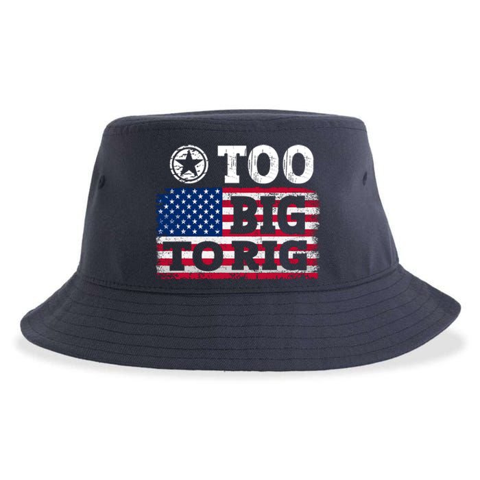 Too Big To Rig Saying Trump 2024 Sustainable Bucket Hat