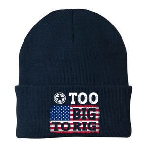 Too Big To Rig Saying Trump 2024 Knit Cap Winter Beanie