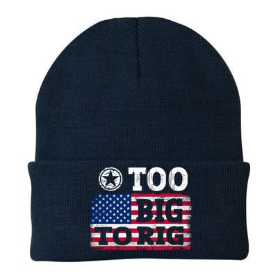 Too Big To Rig Saying Trump 2024 Knit Cap Winter Beanie