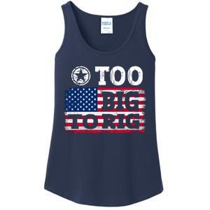 Too Big To Rig Saying Trump 2024 Ladies Essential Tank