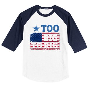 Too Big To Rig Saying Trump 2024 Baseball Sleeve Shirt