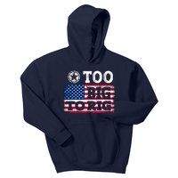 Too Big To Rig Saying Trump 2024 Kids Hoodie