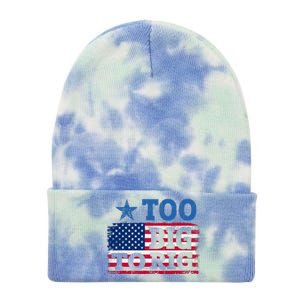 Too Big To Rig Saying Trump 2024 Tie Dye 12in Knit Beanie