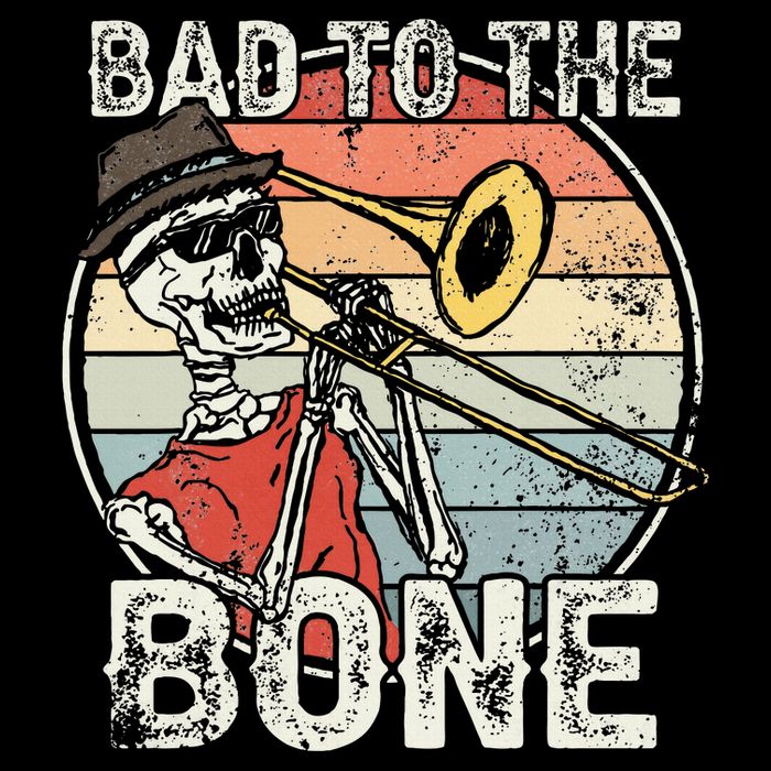 Trombone Bad To The Bone Retro Skeleton Marching Band Player 16oz Travel Tumbler