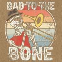Trombone Bad To The Bone Retro Skeleton Marching Band Player Cotton Canvas Backpack