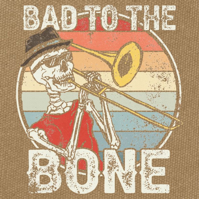 Trombone Bad To The Bone Retro Skeleton Marching Band Player Cotton Canvas Backpack