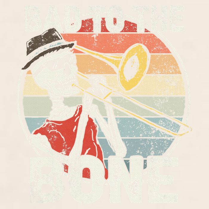 Trombone Bad To The Bone Retro Skeleton Marching Band Player Garment-Dyed Women's Muscle Tee