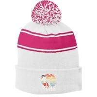 Trombone Bad To The Bone Retro Skeleton Marching Band Player Stripe Pom Pom Beanie